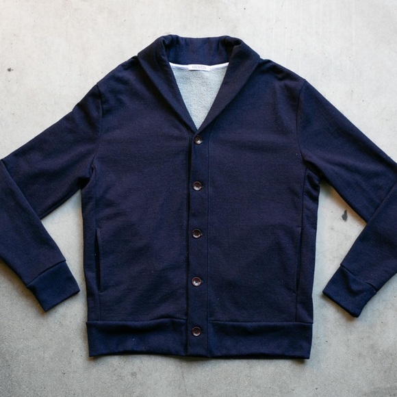 Gustin Other - GUSTIN FRENCH TERRY CARDIGAN - DARK INDIGO DYE
